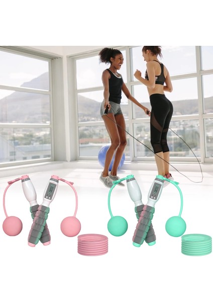 Yeşil B Stili Spor Salonu Ipi Ip Atlama Ipsiz Eva Ip Atlama Ipi Akülü Ip Atlama Ipi Çocuklar Için Yetişkinler Dijital Sayaçlı Taşınabilir Fitness Ekipmanları (Yurt Dışından)
