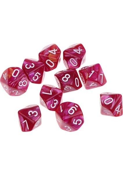 Mor Kırmızı Stil Ded Dice D10 Yüksek Için Çokyüzlü Zar (Yurt Dışından)