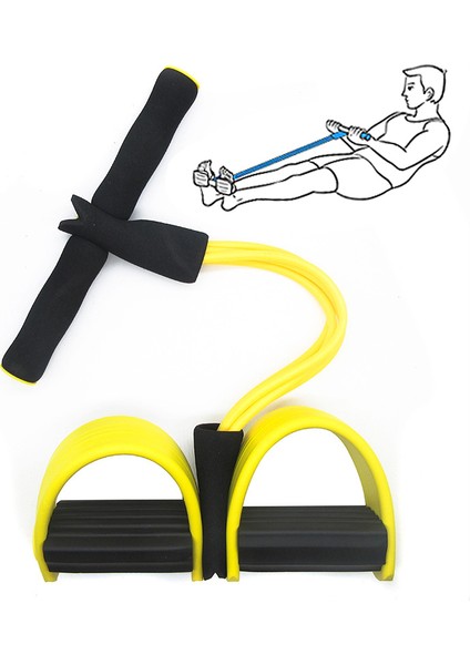 Sarı Stil Fitness Sakız 4 Tüp Direnç Bantları Lateks Pedal Egzersiz Cihazı Mekik Çekme Halatı Genişletici Elastik Bantlar Yoga Ekipmanı Pilates XA142A (Yurt Dışından)