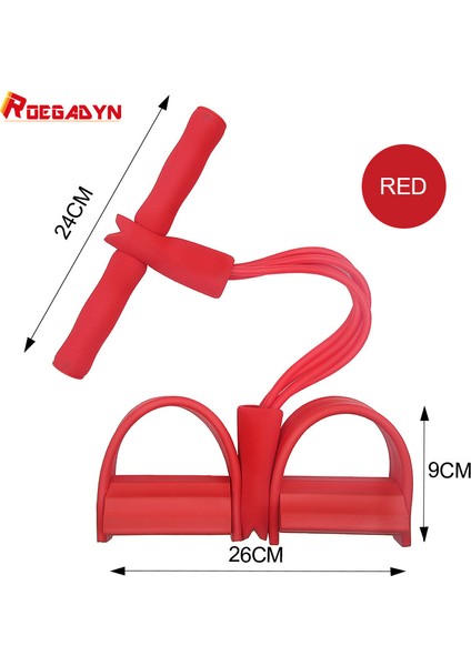 Kırmızı Stil Roegadyn Hafif Çok Fonksiyonlu Çektirme Kumaş Direnç Bantları Spor Sakız 4 Tüp Çekme Halatı Direnç Bandı Fitness (Yurt Dışından)