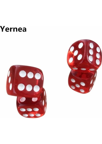 Şeffaf Kırmızı Stil Yernea Lot Kırmızı Şeffaf Zar Akrilik Yuvarlak Köşe Içme Zar Gece Kulübü Barları Ktv Eğlence Zar Seti (Yurt Dışından)