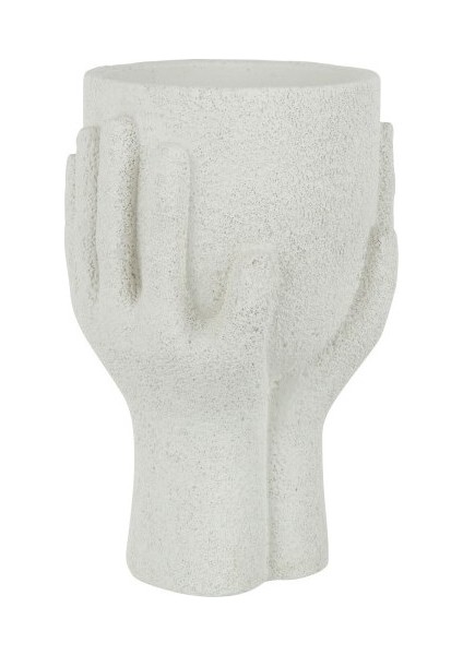 Beyaz El Beton Saksı / M