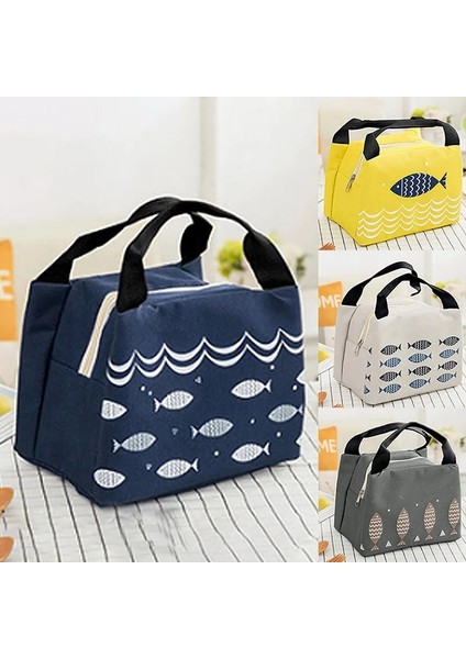 D Stili Balık Baskı Öğle Yemeği Kutusu Kamp Malzemeleri Soğutucu Çantalar Yalıtımlı Termal Öğle Yemeği Çantası Okul Gıda Çantası Kadın Plaj Çantaları (Yurt Dışından) modelleri