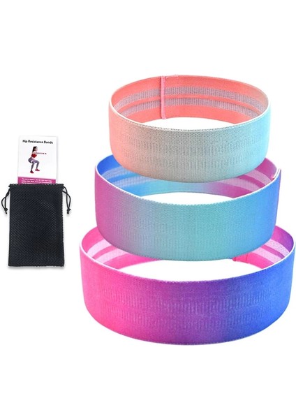 C Tipi Stili 3 Parçalı Set Kumaş Direnç Bantları Ganimet Bantları Spor Salonu Ekipmanları Egzersiz Elastik Lastik Bant Yoga Sporları Fitness Kalça Eğitimi (Yurt Dışından)