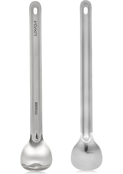 Kaşık Tarzı Cilalı Kase ile Titanyum Uzun Saplı Kaşık Açık Taşınabilir Kaşık Çatal Bıçak Takımı Mutfak Kamp Yürüyüş Sofra Takımı (Yurt Dışından) modelleri