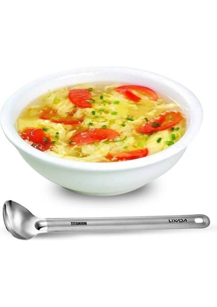 Kaşık Tarzı Cilalı Kase ile Titanyum Uzun Saplı Kaşık Açık Taşınabilir Kaşık Çatal Bıçak Takımı Mutfak Kamp Yürüyüş Sofra Takımı (Yurt Dışından) fırsatları