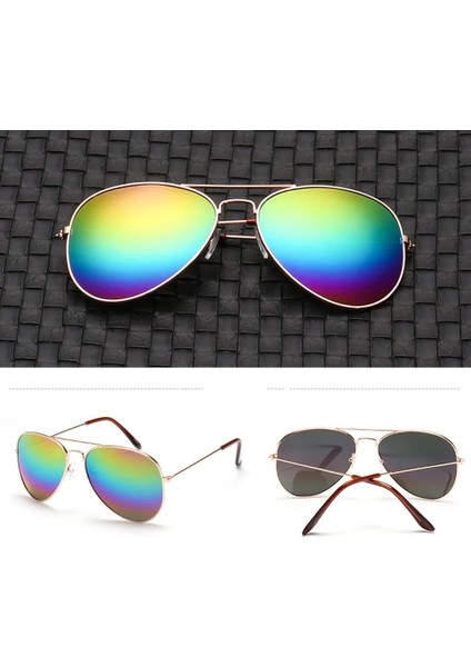 O Tarzı Moda Retro Rahat Şeffaf Okyanus Lens Metal Çerçeve Güneş Gözlüğü Tr Kadınlar Açık Seyahat Balıkçılık Sürüş Bisiklet Gözlükleri (Yurt Dışından)