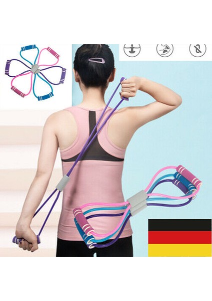 Mavi Stil Yeni Varış 8 Şekil Yoga Ralli Kayışı Streç Bant Halat Lateks Kauçuk Kol Direnci Fitness Egzersiz Pilates Yoga Salonu (Yurt Dışından) modelleri