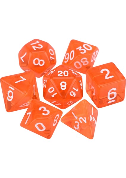 Turuncu Tarzı Dnd Çokyüzlü 7-Die Yarı Saydam Zar Komple Set D4 D6 D8 D10 %d D12 D20 Trpg Için (Yurt Dışından)