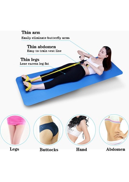 Mavi Stil Gerginlik Halatı 4 Tüp Çektirme Pedalı Ayak Bileği Karın Egzersiz Aleti Spor Elastik Oturmak Çekme Halatı Spor Eğitimi Spor Salonu Ekipmanları Ev Için (Yurt Dışından) fırsatları