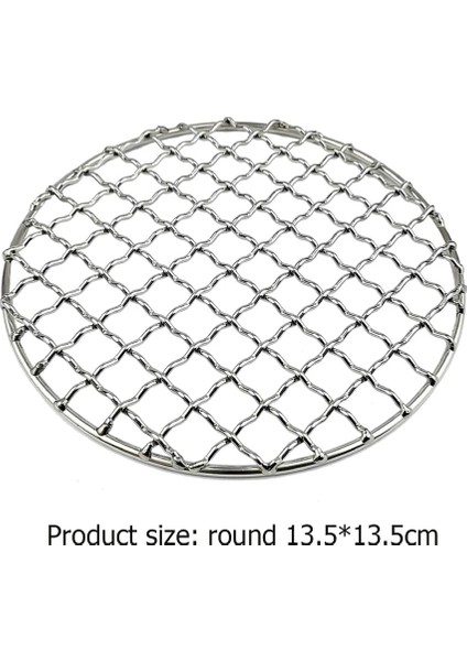 Yuvarlak Stil Kamp Izgarası Izgara Örgü Pedleri Kare Yuvarlak Izgara Net Ateş Pişirme Açık Barbekü Kamp Tenceresi Yakacak Odun Rafı (Yurt Dışından)