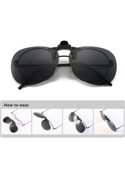 C Stili Polarize Klipsli Güneş Gözlüğü Lens Flip Up Gözlük Gece Görüşü Miyopi Gözlük Için Sürüş Balık Tutma Açık Hava Sporu (Yurt Dışından) fırsatları