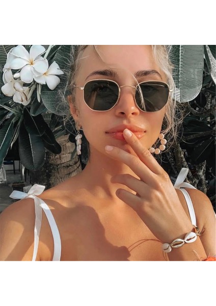 C9 Stili Vintage Güneş Gözlüğü Erkekler Kare Metal Çerçeve Pilot Ayna Klasik Retro Güneş Gözlükleri Kadınlar Lüks Yaz UV400 Koruma Gözlük (Yurt Dışından) modelleri