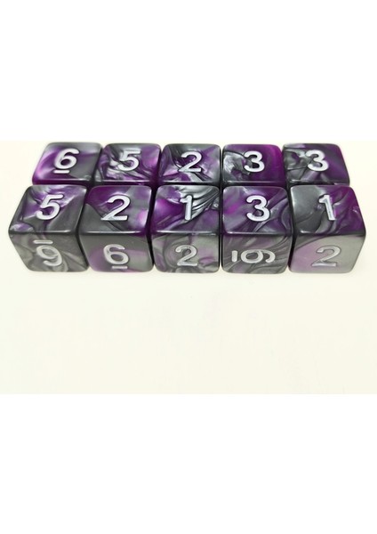 Mor Tarzı Rollooo Zar 10 D6 Rpg Standart Maksimum Ateş Topu Hasarı Için Ikizler Renk Seçimi Seti (Yurt Dışından)