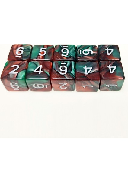 Mor Tarzı Rollooo Zar 10 D6 Rpg Standart Maksimum Ateş Topu Hasarı Için Ikizler Renk Seçimi Seti (Yurt Dışından)