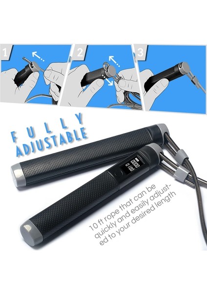 Gri Tarzı Kyto Atlama Ipi Dijital Sayaç Kapalı Açık Hava Fitness Eğitimi Boks Ayarlanabilir Kalori Atlama Ipi Egzersizi (Yurt Dışından) fırsatları