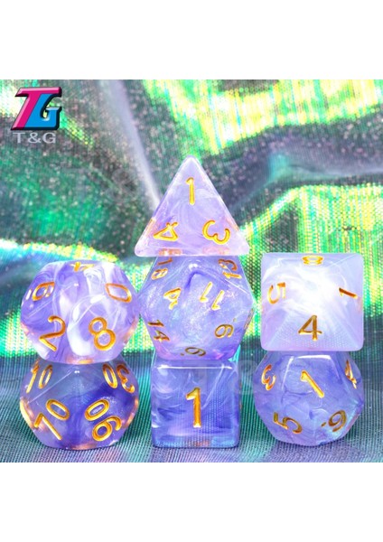 No.5 Tarzı Komik Çokyüzlü Zar Dnd Oyunu Için 11 Renk D4 D6 D8 D10 D12 D20 Zar Seti Hediye Oyuncak Dnd Rpg Noel Hediyesi (Yurt Dışından)