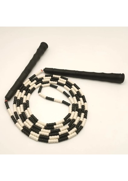 260CM Siyah Stil Fitness Bambu Ip Boncuklu Homegym Ip Atlama Ipi Kaymaz Sap Çapraz Ip Kapalı Spor Eğitimi (Yurt Dışından)