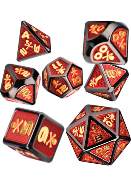 SB23 Stili Kafatası ve Kemikler Trpg Dnd Zar Oyunları Için Büyük Boy Metal Zar Seti D4 D6 D8 D10 D% D12 D20 (Yurt Dışından)