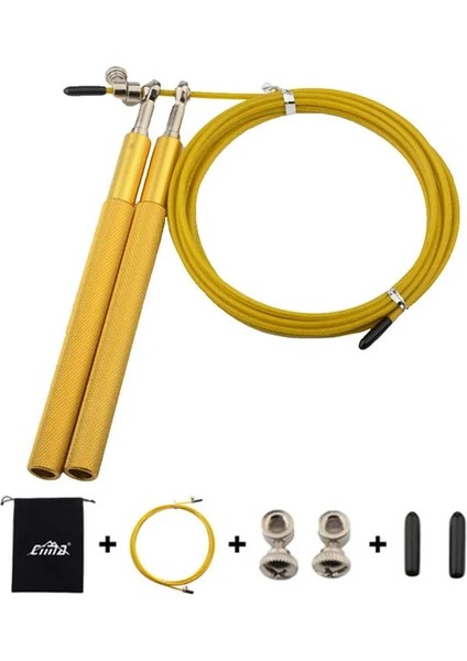 Altın Set Stili Rulman Atlama Ipleri Crossfit Çelik Tel Hız Boks Atlama Atlama Eğitimi Fiziksel Çeviklik Gym Fitness Egzersiz Aksesuarları (Yurt Dışından)