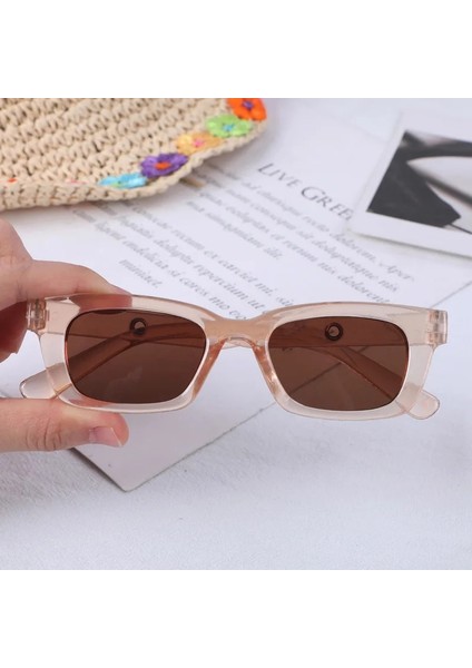 No.6 Tarzı 1 Adet Yeni Unisex Dikdörtgen Eski Güneş Gözlüğü Moda Tasarımı Retro Güneş Gözlükleri Kadın Bayan Gözlük Kedi Gözü Rahat Gözlük (Yurt Dışından)