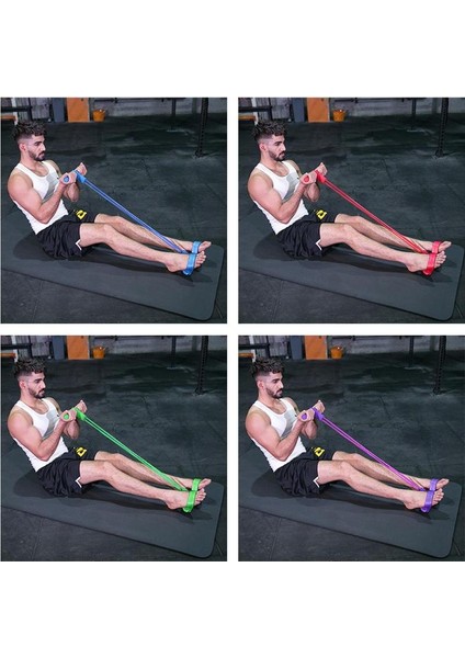 4 Tüp Kırmızı Stil Ayak Pedalı Çok Işlevli Gerginlik Çekme Halatı Vücut Fitness Aleti Yoga Fitness Ekipmanları ile Tüpler Sit-Up Direnç Bandı (Yurt Dışından) fırsatları