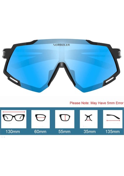 Sadece Mavi Lens Stili Newboler 5 Lensler Bisiklet Güneş Gözlükleri Polarize Mtb Yol Bisikleti Gözlük Açık Spor Güneş Gözlüğü Bisiklet Gözlükleri Erkek Kadınlar Için (Yurt Dışından)