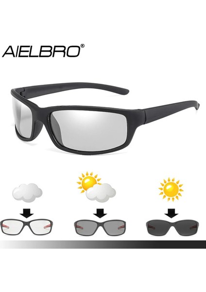 Siyah Stil Aıelbro Fotokromik Bisiklet Güneş Gözlüğü Siyah Gafas Ciclismo Erkek Gözlükleri Spor Bisiklet Gözlükleri 18G Hafif Gözlük Bisiklete Binme (Yurt Dışından) modelleri