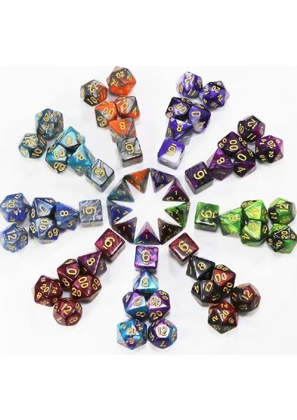 No.9 Tarzı 7pcslot Reçine Çok Yönlü Zar D4 D6 D8 D10 D% D12 D20 Oyunları Zar Dnd Masa Üstü Rpg Oyunları Için Düzensiz Zar Masa Oyunu Zar (Yurt Dışından)
