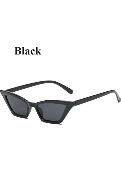 1-Siyah Stil Retro Küçük Dikdörtgen Güneş Kadınlar Popüler Moda Şeker Renk Gözlük Erkekler Kare Güneş Gözlükleri Shades UV400 Koruma (Yurt Dışından)