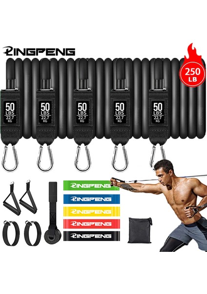 150LBS Renkli Setb Stili 250LBS Direnç Egzersiz Bantları Kapı Çapa Kolları ile 5 Tüp Set Kas Eğitimi Ev Egzersizleri Için Çanta Ayak Bileği Askıları (Yurt Dışından) fiyatları