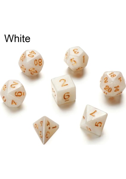 No.12 Tarzı 7-Die Çok Taraflı Zar Seti Oyunu Zar Trpg Dnd Çokyüzlü D4 D6 D8 D10 D12 D20 Zar Tahta Kart Oyunu Matematik Oyunu Aksesuarları (Yurt Dışından)