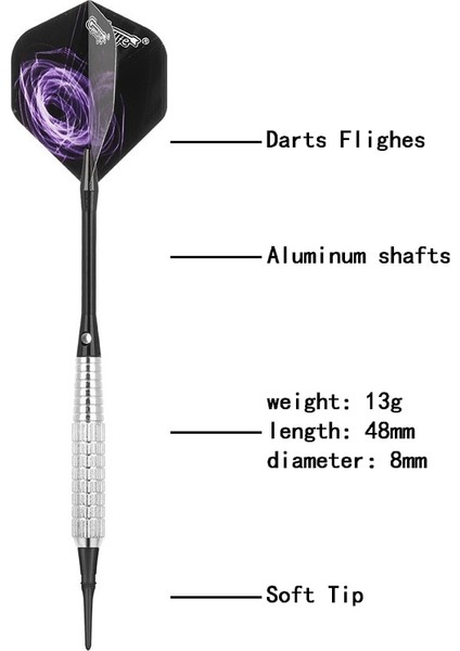 Sarı Stil Cyeelife G Elektronik Yumuşak Dart Profesyonel Dart Uçuşu 2ba Vidalı Naylon Yumuşak Uçlu (Yurt Dışından)