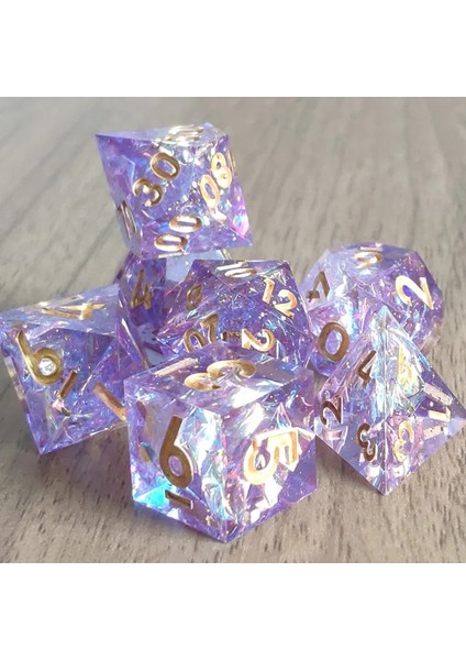 Galaxy Mor D20 Stili D&d Zar Seti Galaxy Mor Keskin Reçine Zar Çokyüzlü Zar Seti Mini Planet Glitter Zar D6 D20 Rpg Zar Oyunları Zar Paketi Seti Dnd (Yurt Dışından) fiyatları