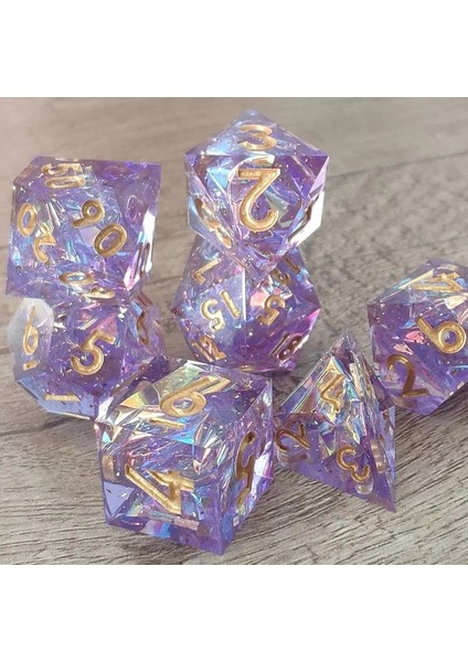 Galaxy Mor D20 Stili D&d Zar Seti Galaxy Mor Keskin Reçine Zar Çokyüzlü Zar Seti Mini Planet Glitter Zar D6 D20 Rpg Zar Oyunları Zar Paketi Seti Dnd (Yurt Dışından) fırsatları