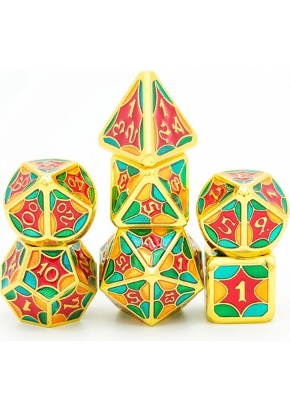 Altın Yeşil Kırmızı Stil Cusdie Galaxy Metal D&d Zar, Metal Dnd Zar, Çokyüzlü Metal Zar Seti, Rol Yapma Oyunu Için Mtg Pathfinder (Yurt Dışından)