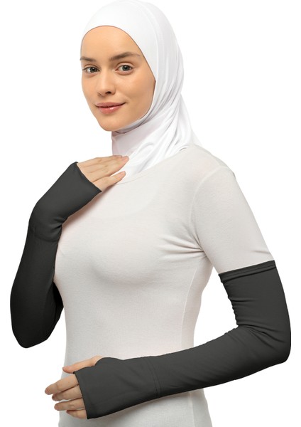 Parmak Geçmeli Penye Tesettür Kolluk Füme fiyatları