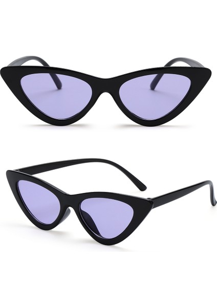 No.12 Tarzı Yaz Moda Kadınlar Vintage Kedi Göz Güneş Gözlüğü Küçük Çerçeve UV400 Güneş Shades Gözlük Sokak Gözlük Bisiklet Açık Güneş Gözlüğü (Yurt Dışından)