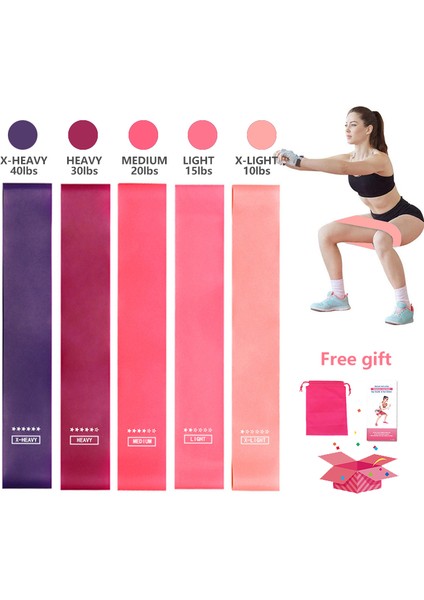 Tpe-5 Adet Tarzı Fitness Direnç Bantları Çevre Dostu Yüksek Li Yoga Elastik Germe Germe Egzersiz Döngüsü Direnç Bantları (Yurt Dışından) fırsatları