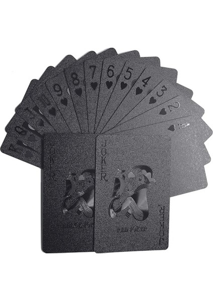 Siyah Altın Folyo Iskambil Kartları Su Geçirmez Masa Oyunu Sihirli Poker Barlar Için Açık Aile Oyunları Iskambil Kartları (Yurt Dışından)