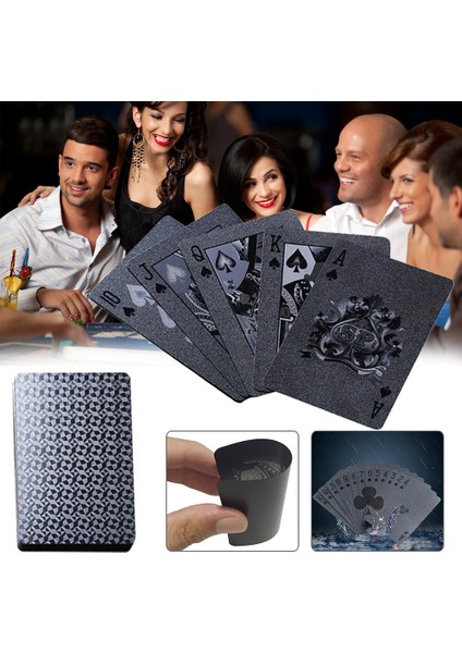 Siyah Altın Folyo Iskambil Kartları Su Geçirmez Masa Oyunu Sihirli Poker Barlar Için Açık Aile Oyunları Iskambil Kartları (Yurt Dışından) fiyatları