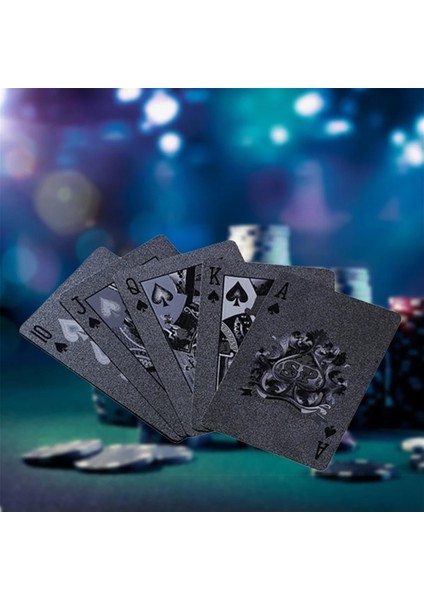 Siyah Altın Folyo Iskambil Kartları Su Geçirmez Masa Oyunu Sihirli Poker Barlar Için Açık Aile Oyunları Iskambil Kartları (Yurt Dışından) fırsatları