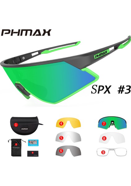 Renkler 3 Stil Phmax Ultralight Bisiklet Gözlükleri Polarize 5 Lens Doğa Sporları Mtb Bisiklet Gözlükleri Erkek&kadın Bisiklet Güneş Gözlüğü Gözlük Gözlük (Yurt Dışından)