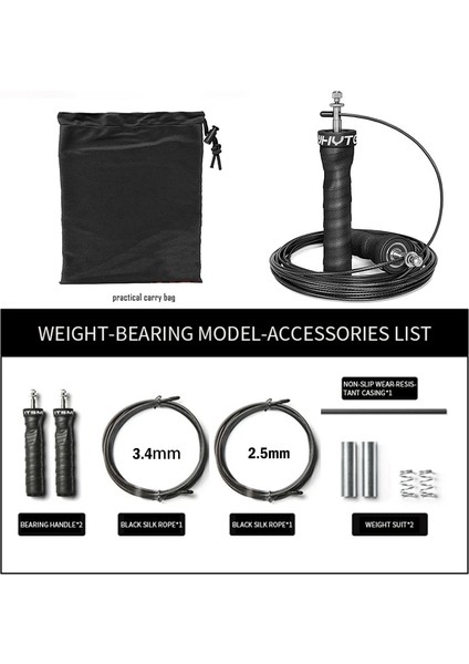 Çanta Tarzı Yok Crossfit Fitness Atlama Ipi Atlama Hızı Ağırlıklı Atlama Ipleri Profesyonel Ip Atlama Ipi Seti Demir Blok ile Yedek Iptüp (Yurt Dışından) indirimleri