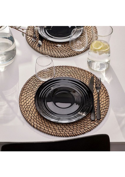 Akdeniz Nätbarb Siyah Renk Temperli 24 cm Tabak 6 Adet Servis Tatlı Pasta Tabağı fiyatları