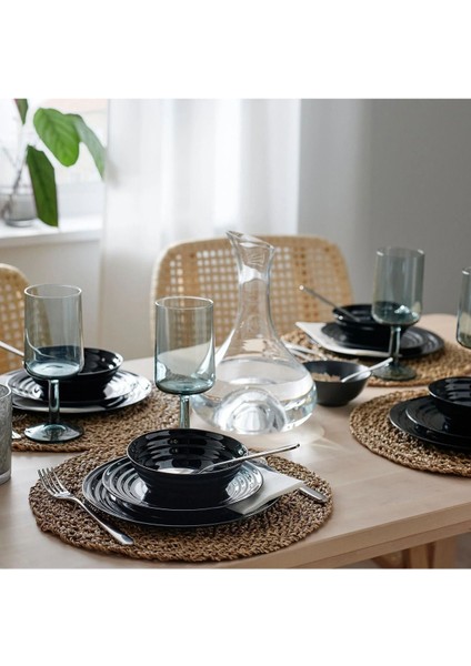 Akdeniz Nätbarb Siyah Renk Temperli 24 cm Tabak 6 Adet Servis Tatlı Pasta Tabağı modelleri