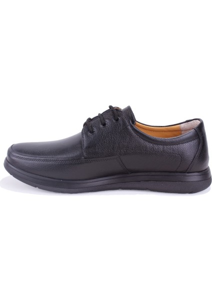 DMA08-433 Siyah Ortopedik Poliüretan Taban Günlük Bağcıklı Erkek Deri Ayakkabı modelleri