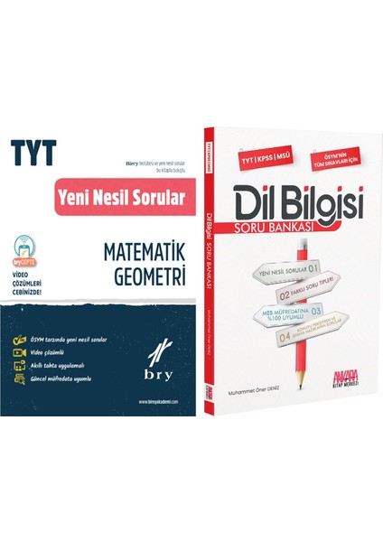Birey Tyt Matematik Geometri Yeni Nesil Sorular ve Akm Dil Bilgisi Soru Bankası Seti 2 Kitap