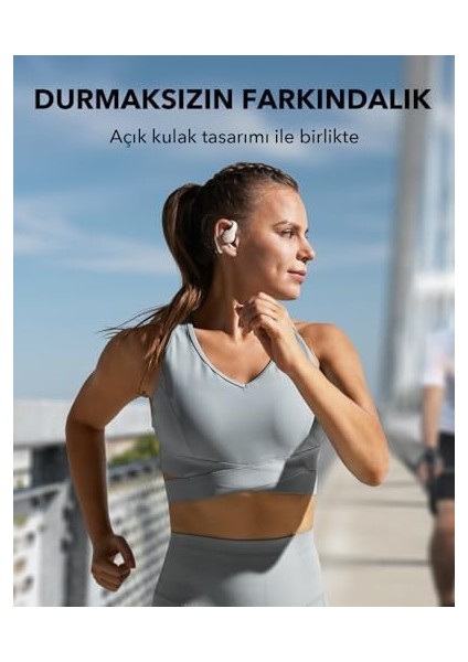 , Aerofit Pro, Güvenli Uyum, Ergonomik Tasarım, Ldac ile Zengin Ses, Bluetooth 5.3, Ipx5 Suya Dayanıklı, 46 Saat Çkablosuz Kulaklıklar, Beyaz