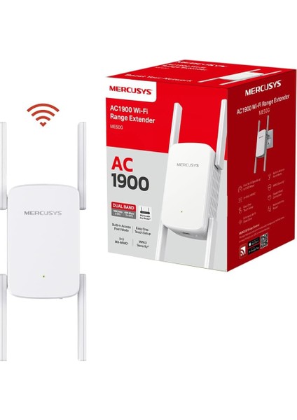ME50G, AC1900 Mbps, 1 Gigabit Bağlantı Noktası ve 4 Harici Anten, Dahili Access Point Modu, Tek Tuşla Kolay Kurulum, Mobil Uygulama Desteği, Dual-Band Wi-Fi 5 Menzil Genişletici